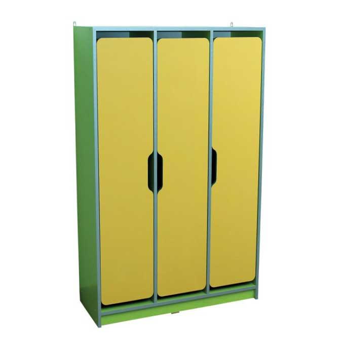 Шафа дитяча 3-місна з фігурними дверима, корпус шафи, полиці та дверцята з ламінованої ДСП,(ТОВ ‘’АЛМАНТ’’), 934х350х1400 мм.